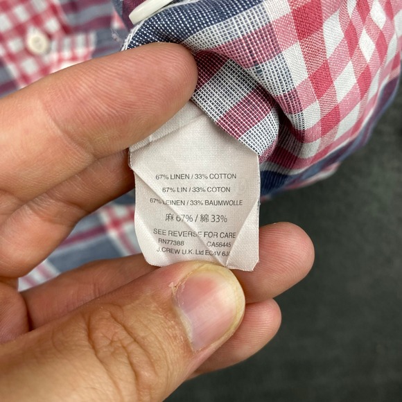 J. Crew Mens Medium Baird McNutt Irish Linen Cotton Plaid Button Down Shirt‎ - Picture 4 of 9